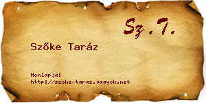 Szőke Taráz névjegykártya
